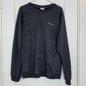 Columbia Mens Grey Pull Over Sweatshirt Fleece Interior